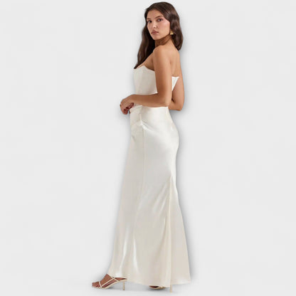 Chic Satin Maxi Dress for Evening Wear