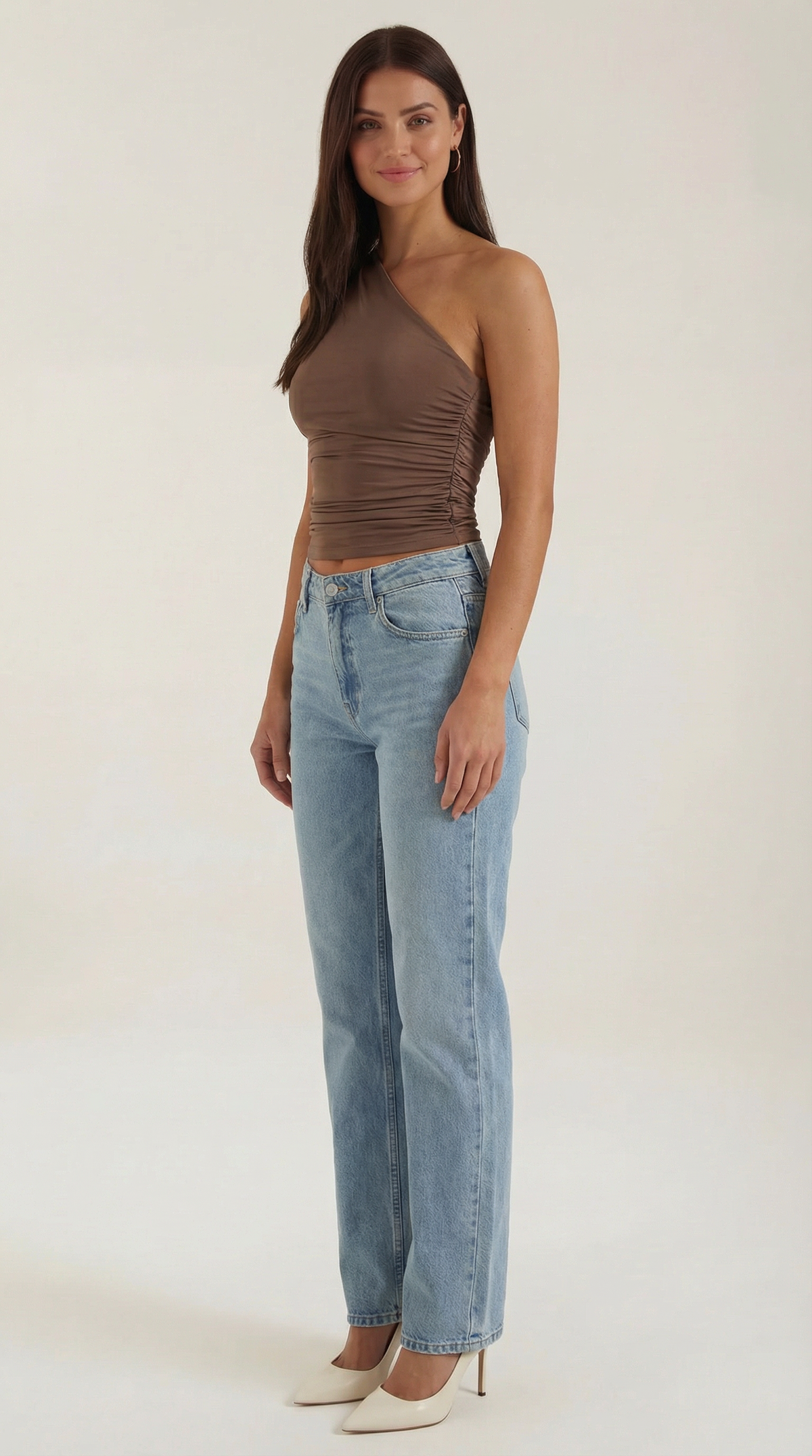 Briony Sleeveless One-Shoulder Top
