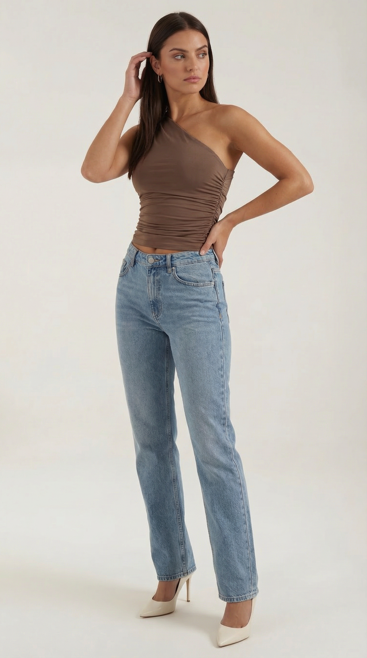 Briony Sleeveless One-Shoulder Top