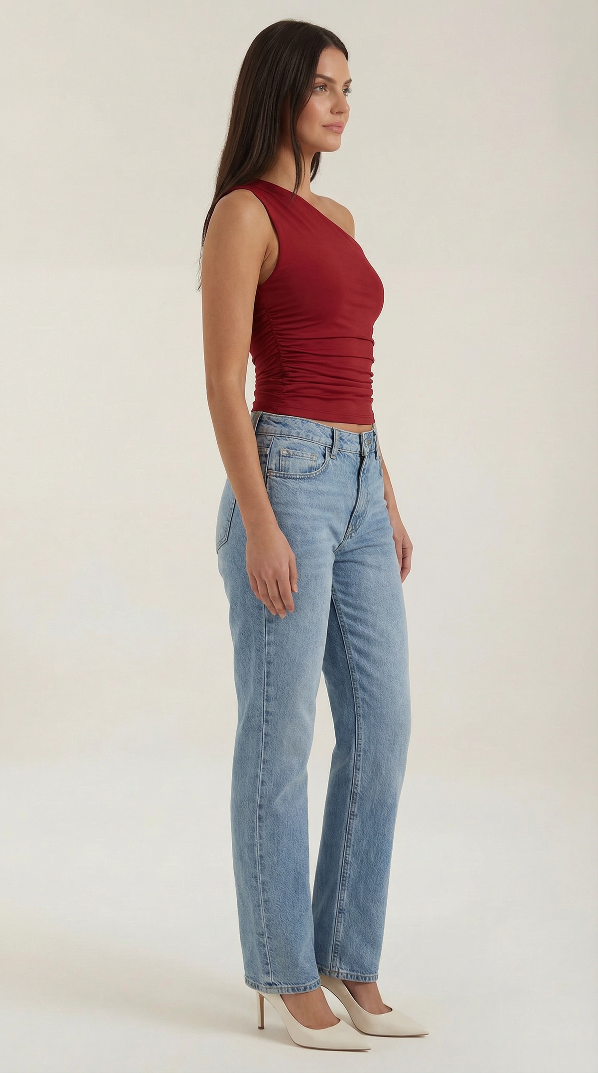 Briony Sleeveless One-Shoulder Top