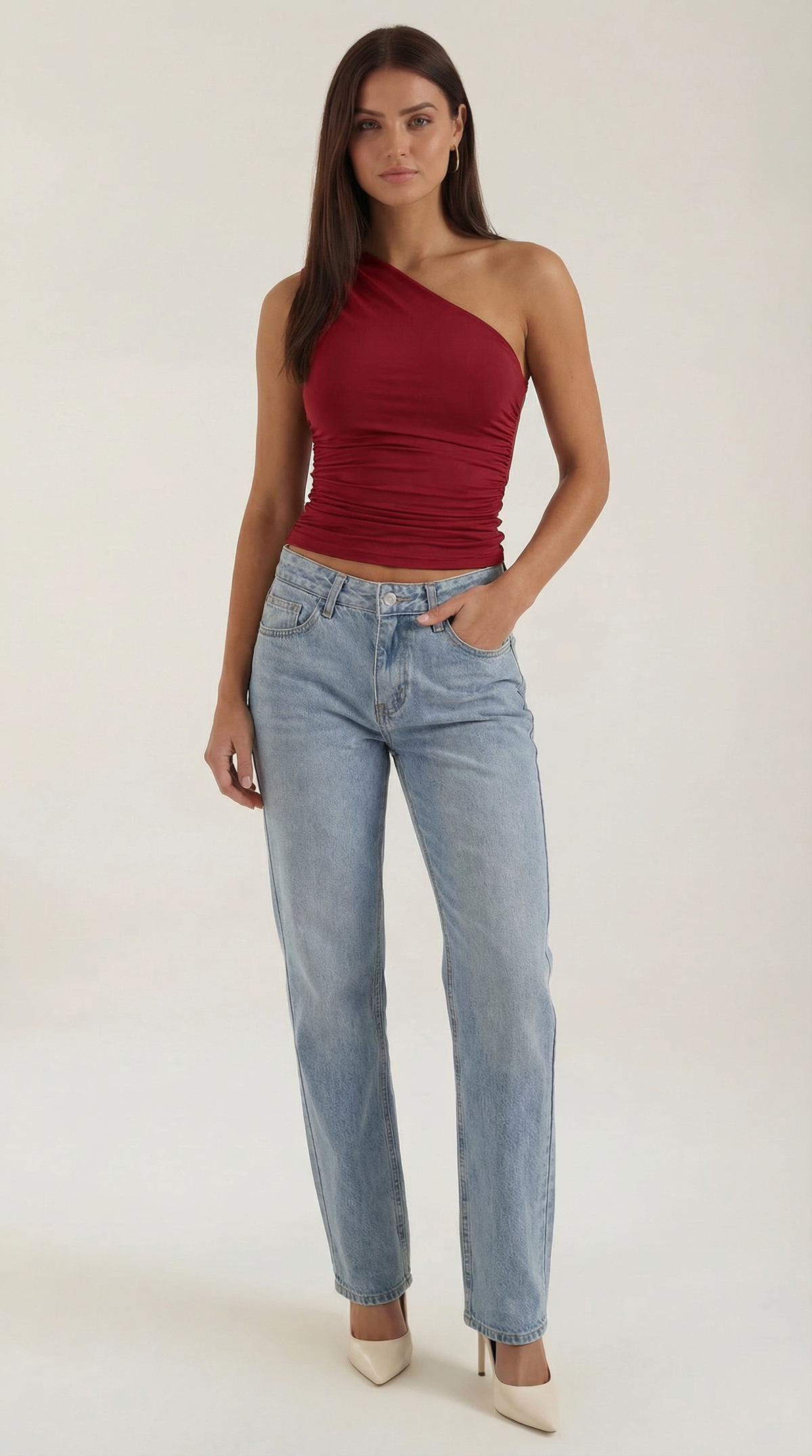Briony Sleeveless One-Shoulder Top