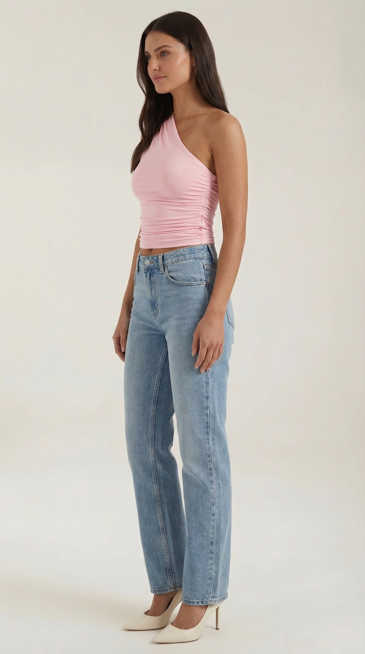 Briony Sleeveless One-Shoulder Top