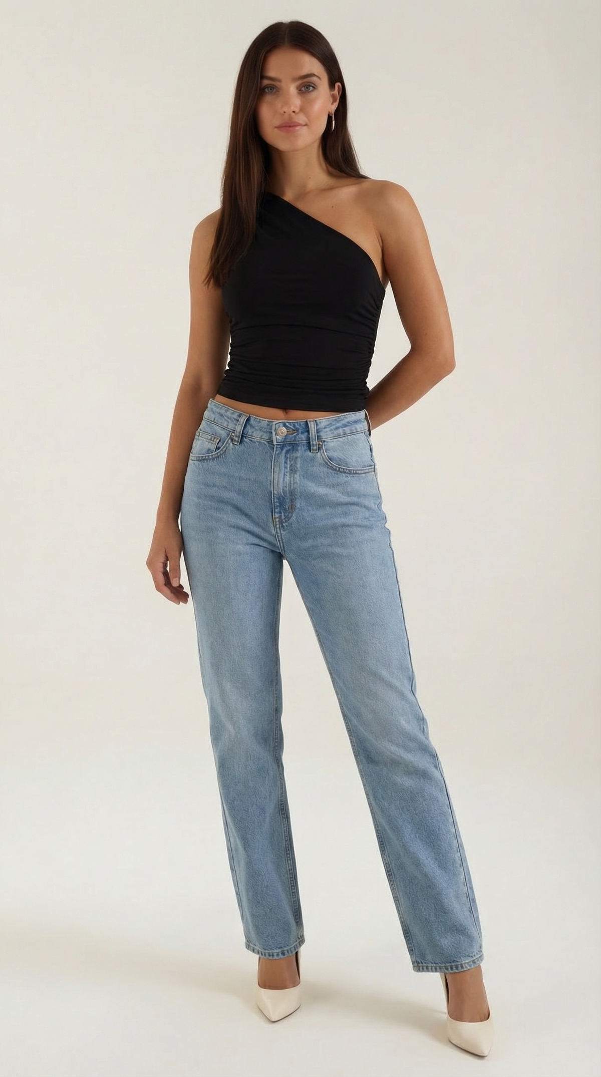 Briony Sleeveless One-Shoulder Top