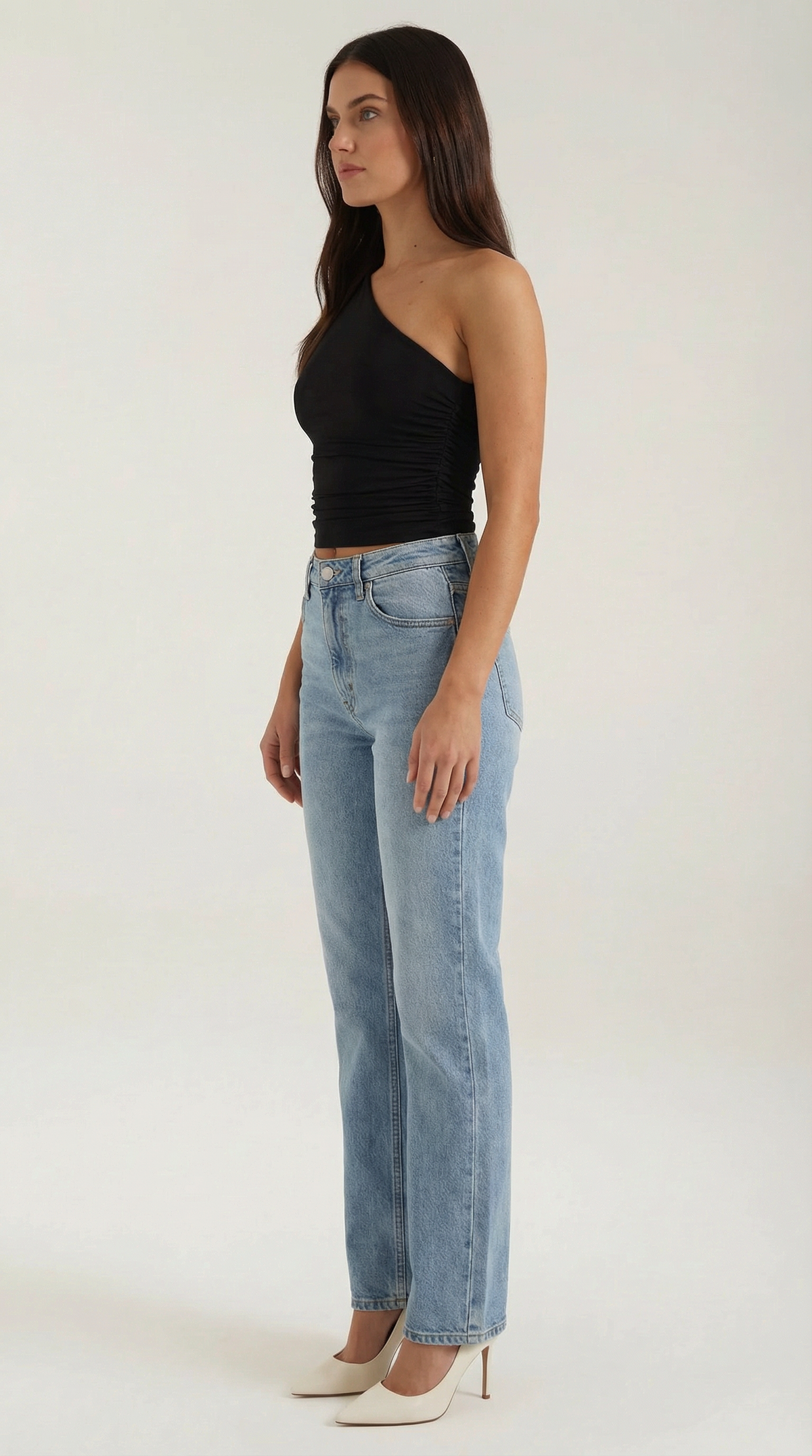 Briony Sleeveless One-Shoulder Top