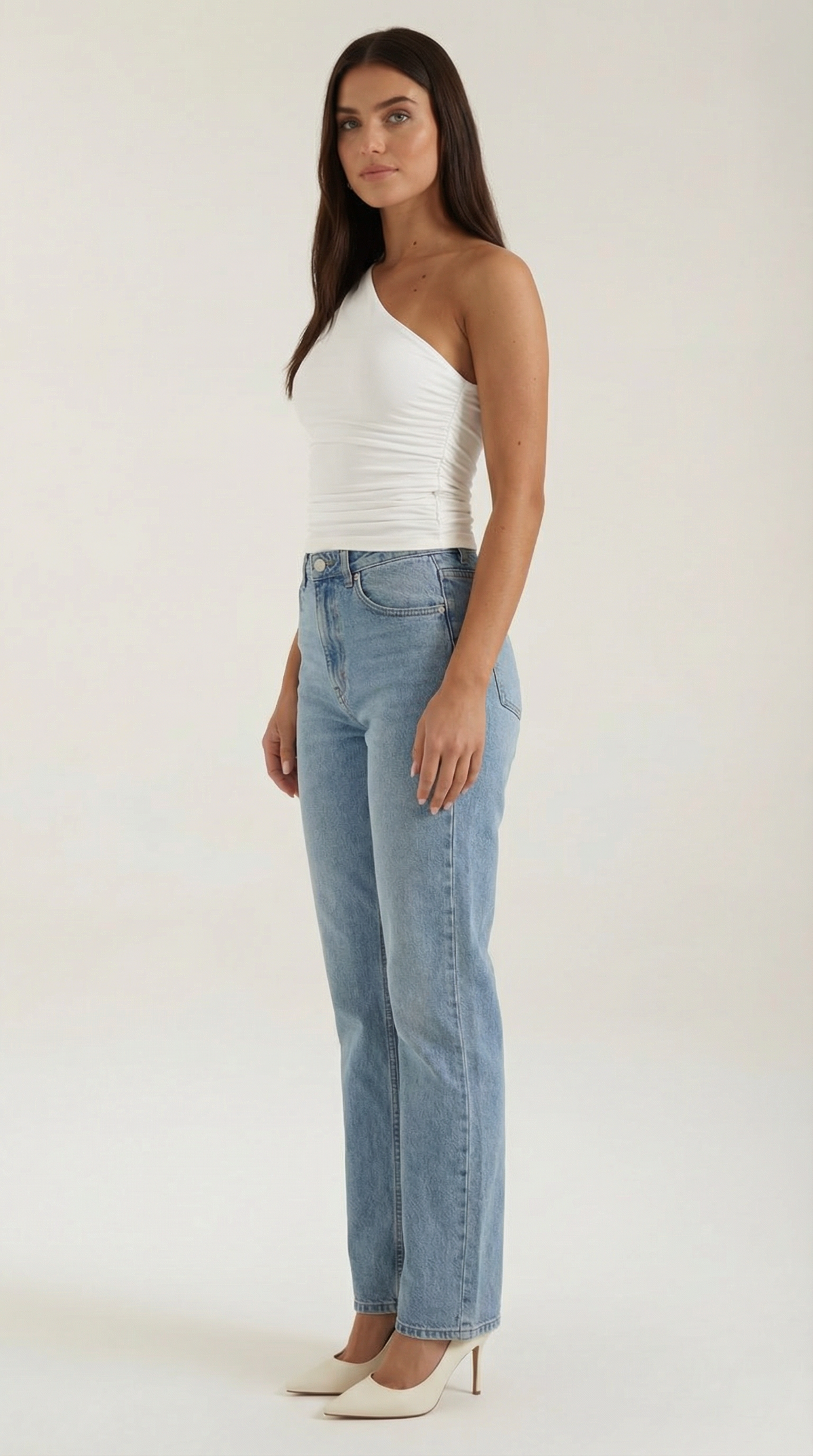Briony Sleeveless One-Shoulder Top