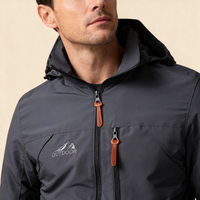 Men's Hooded Zip Shell Jacket, Lightweight Woven Windbreaker