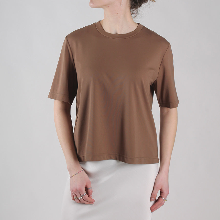 Viscose crew neck T-shirt
