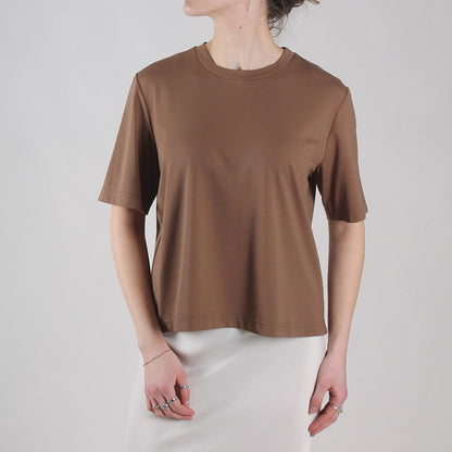 Viscose crew neck T-shirt