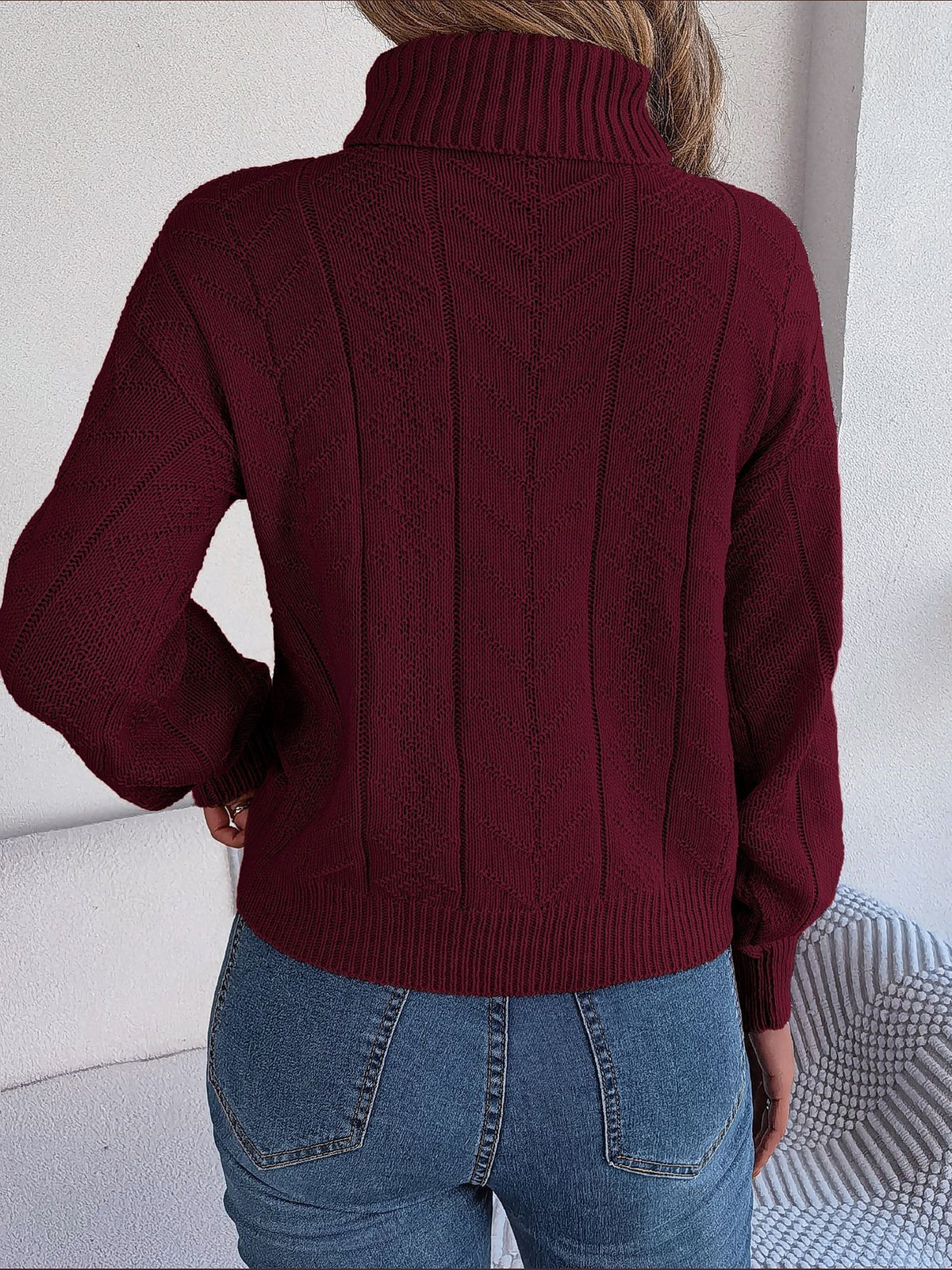 Hollis-Sage Chunky Cable Turtleneck
