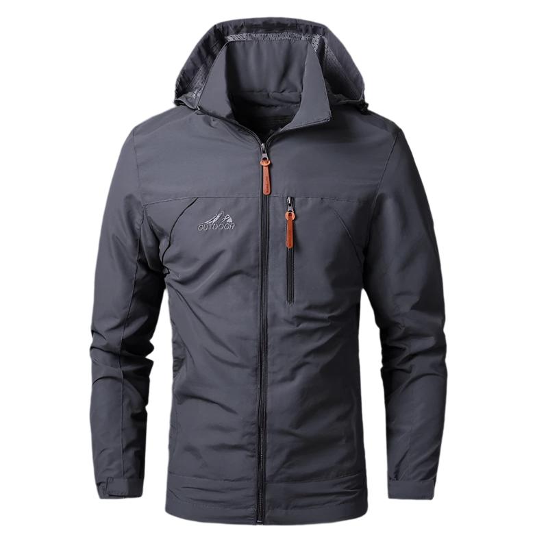 Men's Hooded Zip Shell Jacket, Lightweight Woven Windbreaker