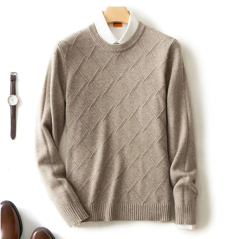 James' Argyle Cashmere-Feel Sweater