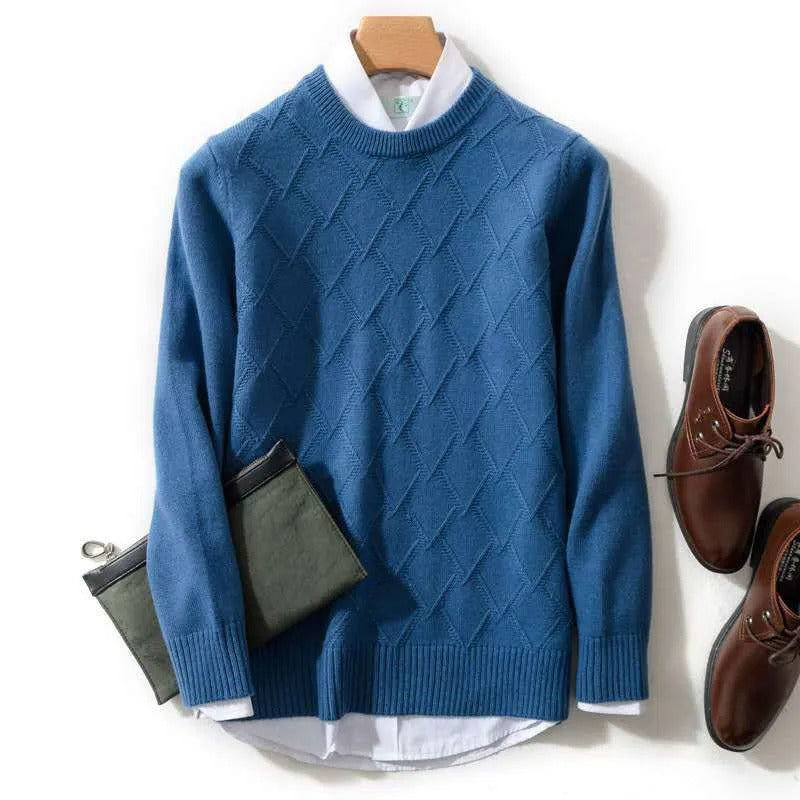 James' Argyle Cashmere-Feel Sweater